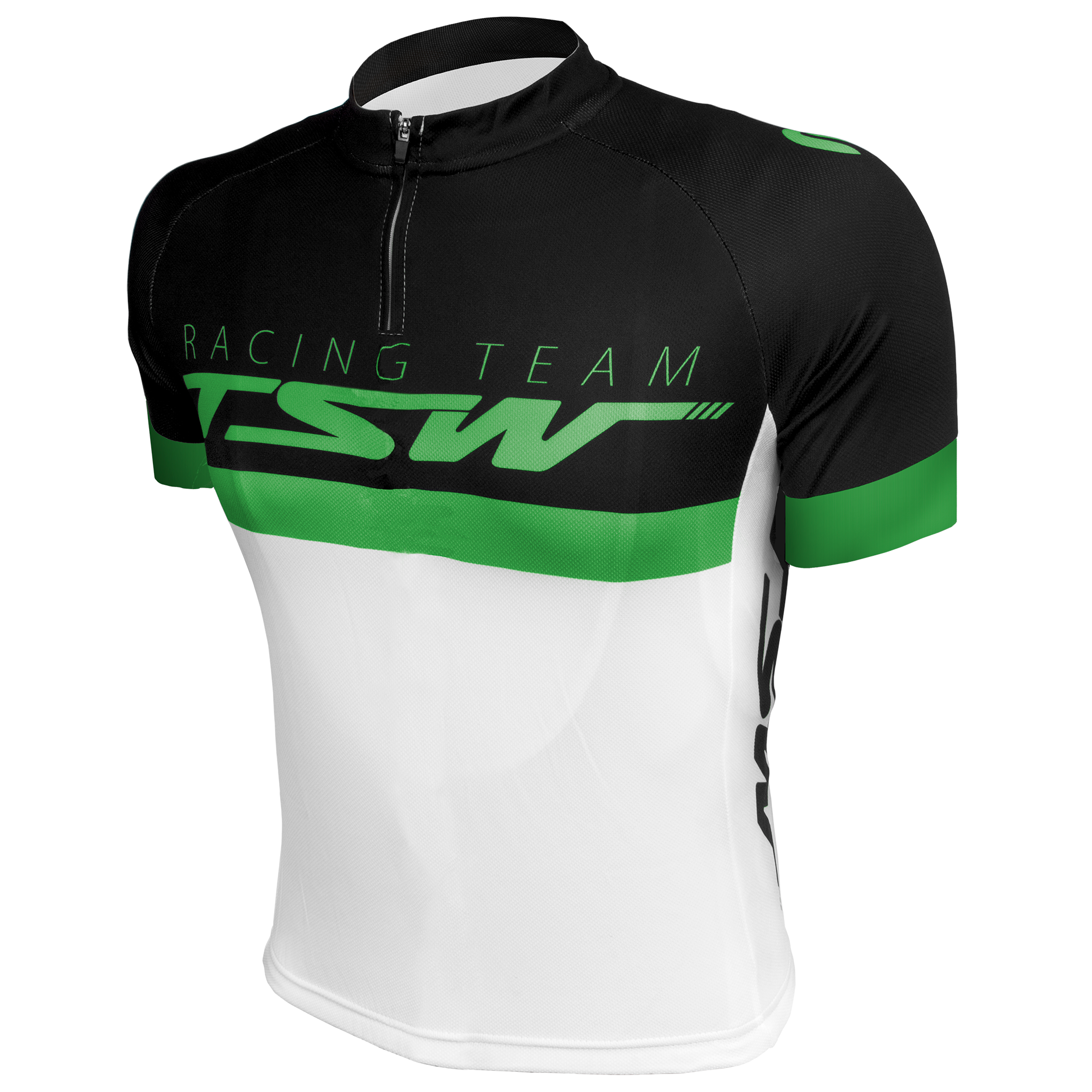 Camisa ciclismo - Infantil - M, Verde/Branco/Preto