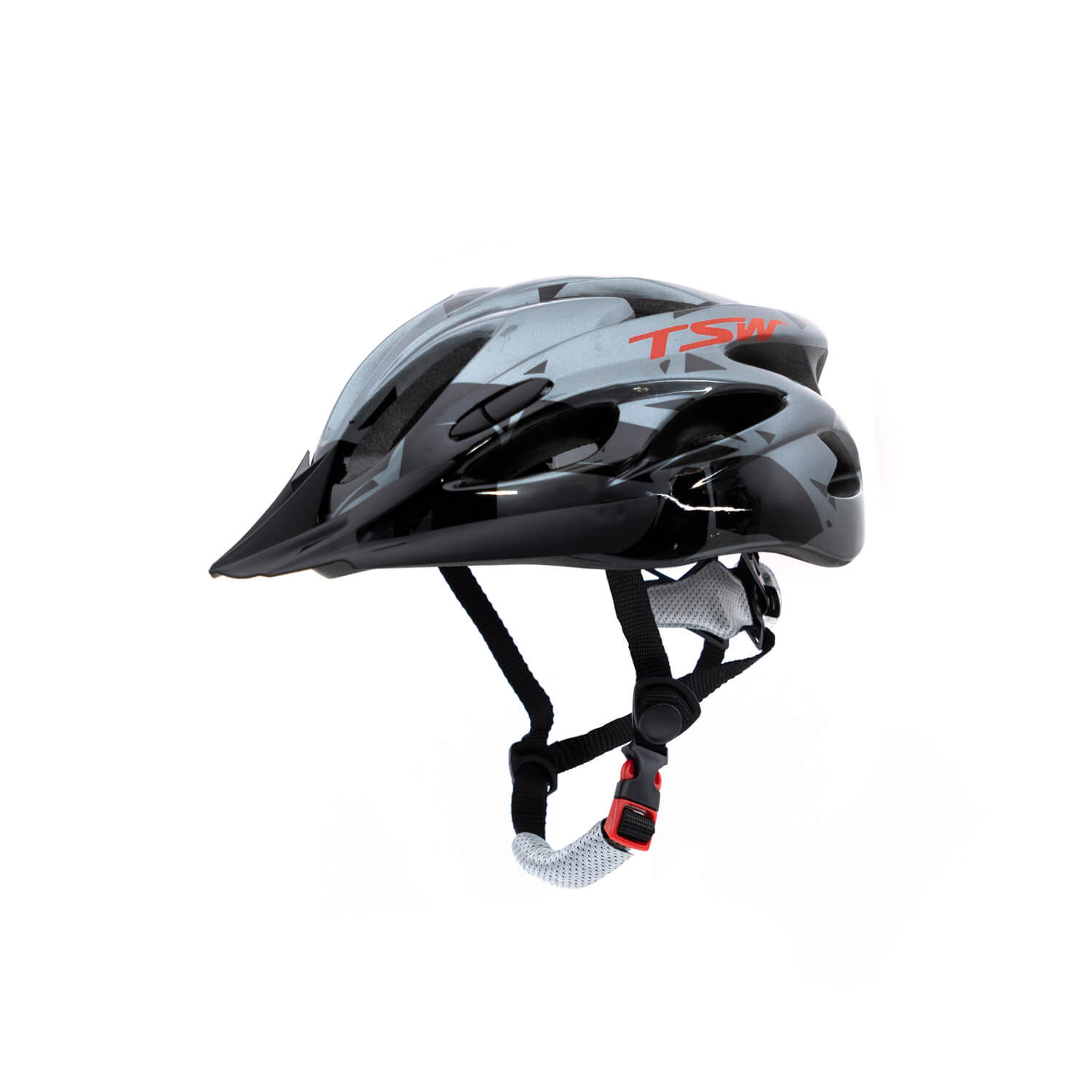 Capacete MTB RAPTOR II | LED - Cinza/Preto/Vermelho, Médio 54-58