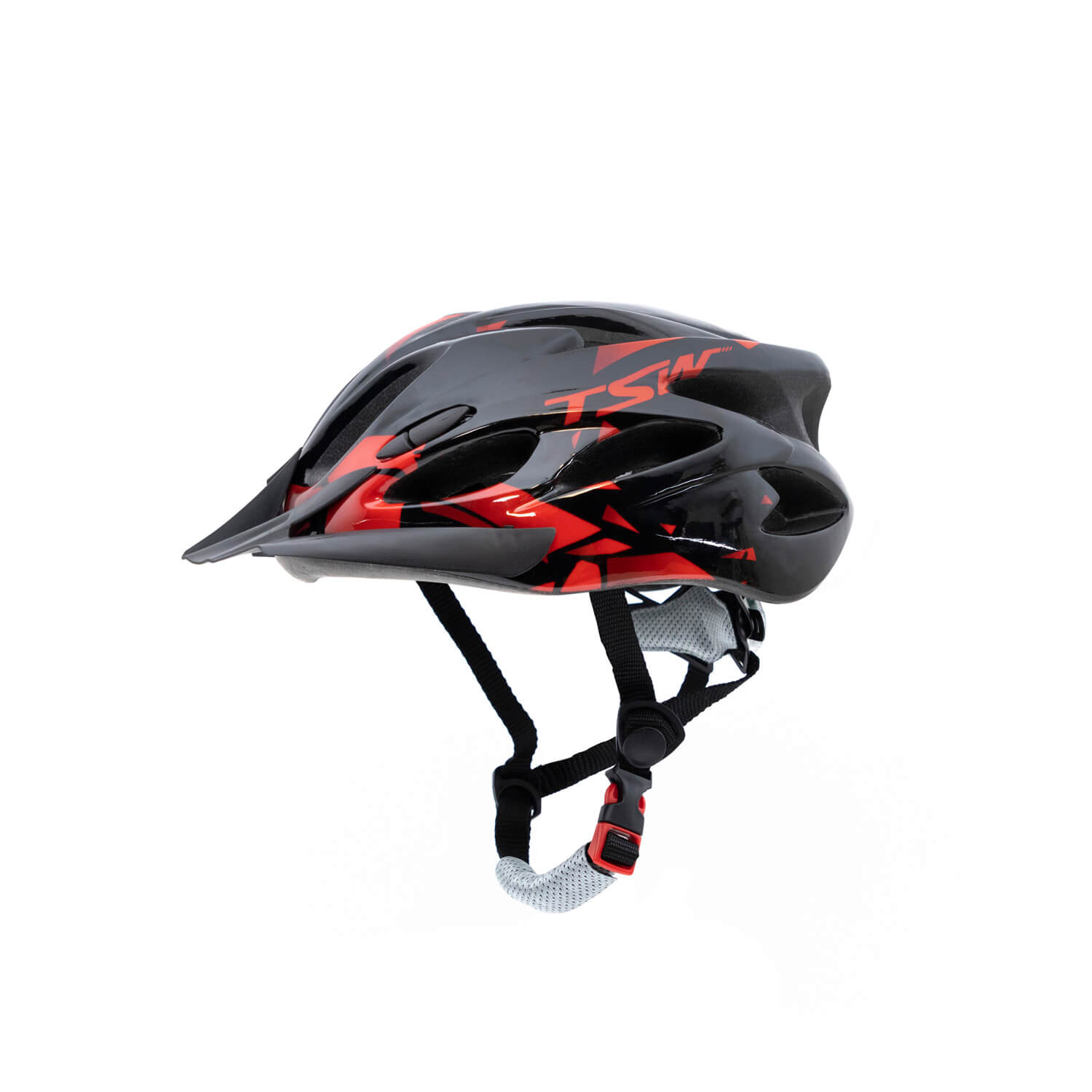 Capacete MTB RAPTOR II | LED - Preto/Vermelho, Grande 57-61