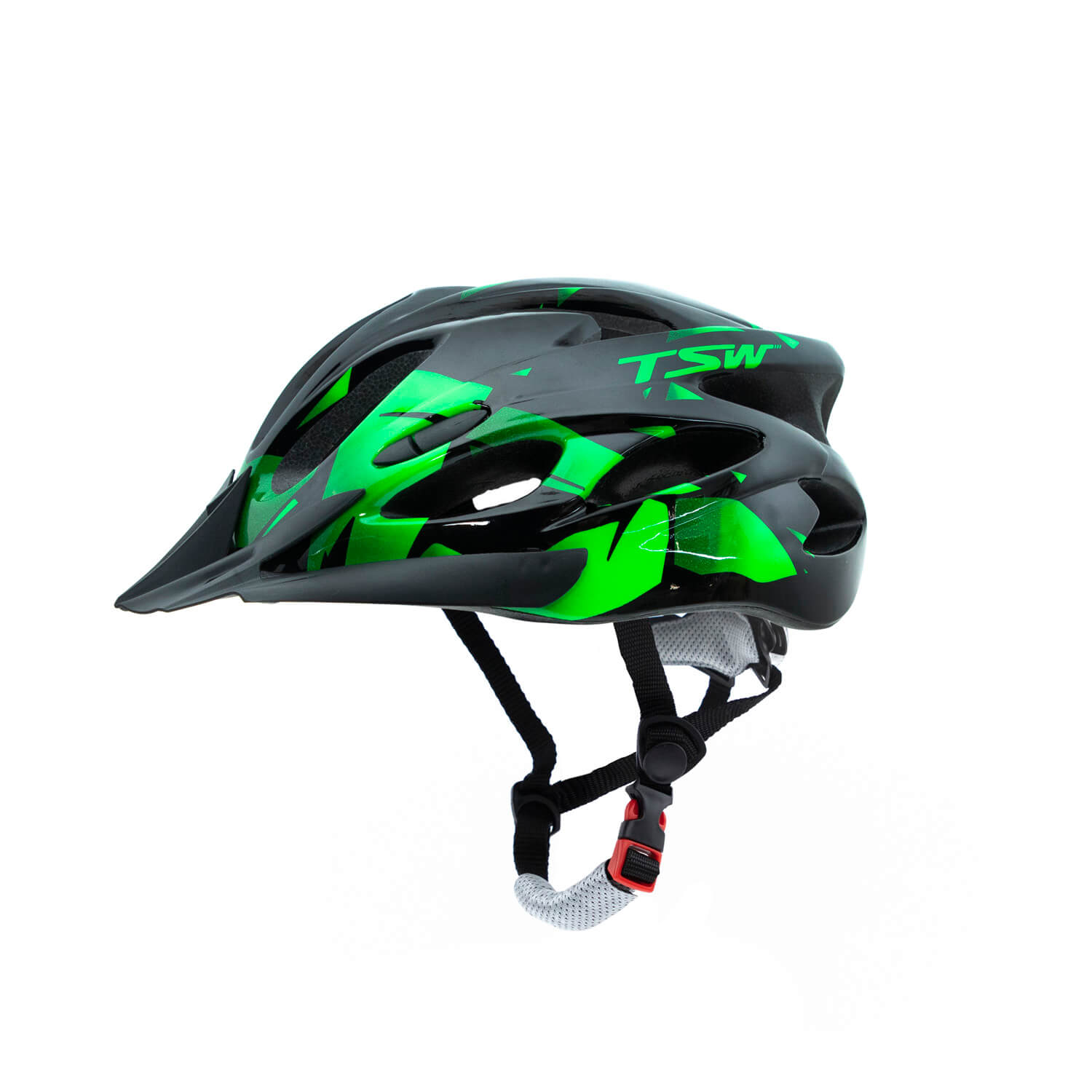 Capacete MTB RAPTOR II | LED - Preto/Verde, Grande 57-61