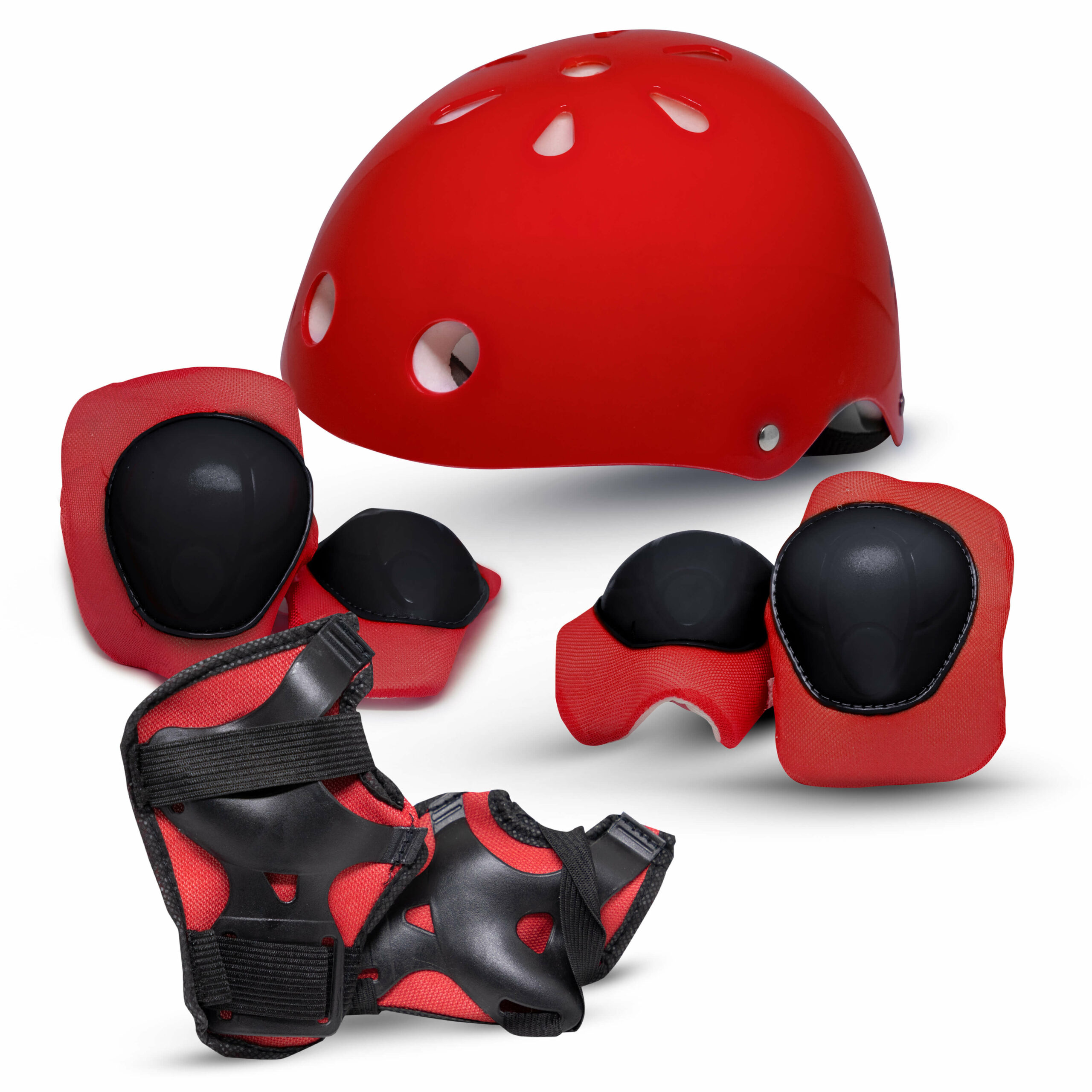 Capacete com kit proteção Little child | Rava Play - Vermelho
