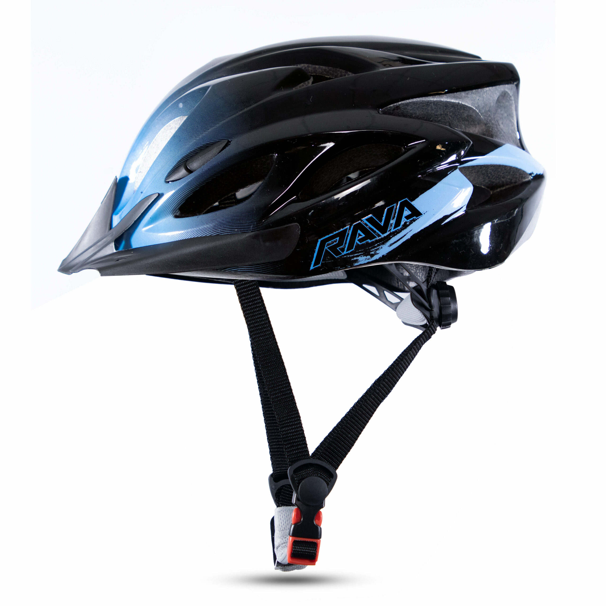 Capacete MTB Rava Space 3 | Brilho - Preto/Azul, Grande 57-61