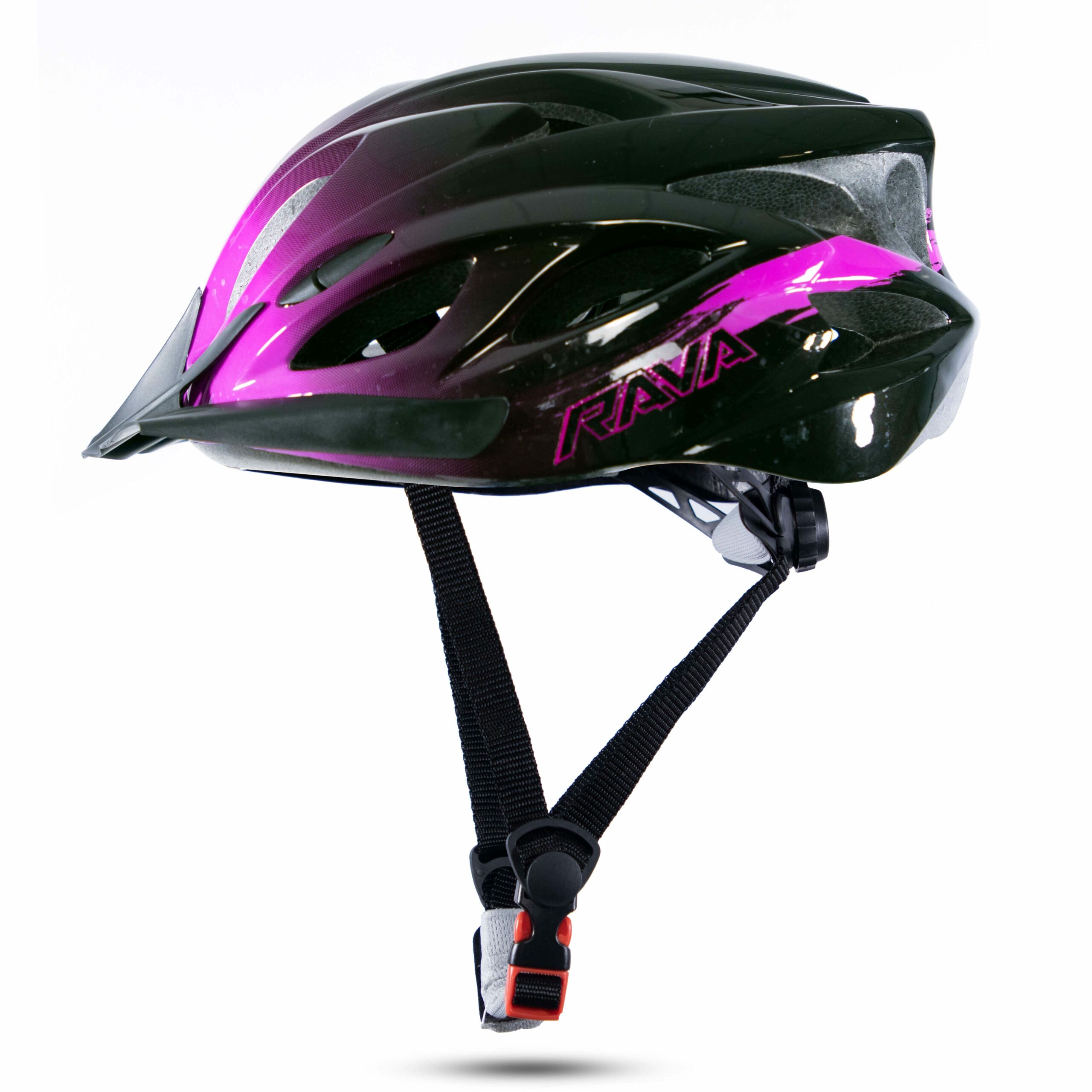 Capacete MTB Rava Space 3 | Brilho - Preto/Rosa, Grande 57-61