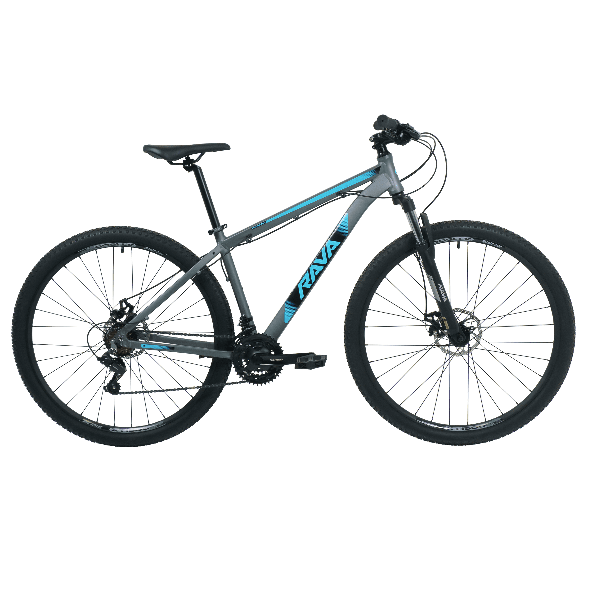 BICICLETA RAVA PRESSURE 21V - Cinza/Azul, L