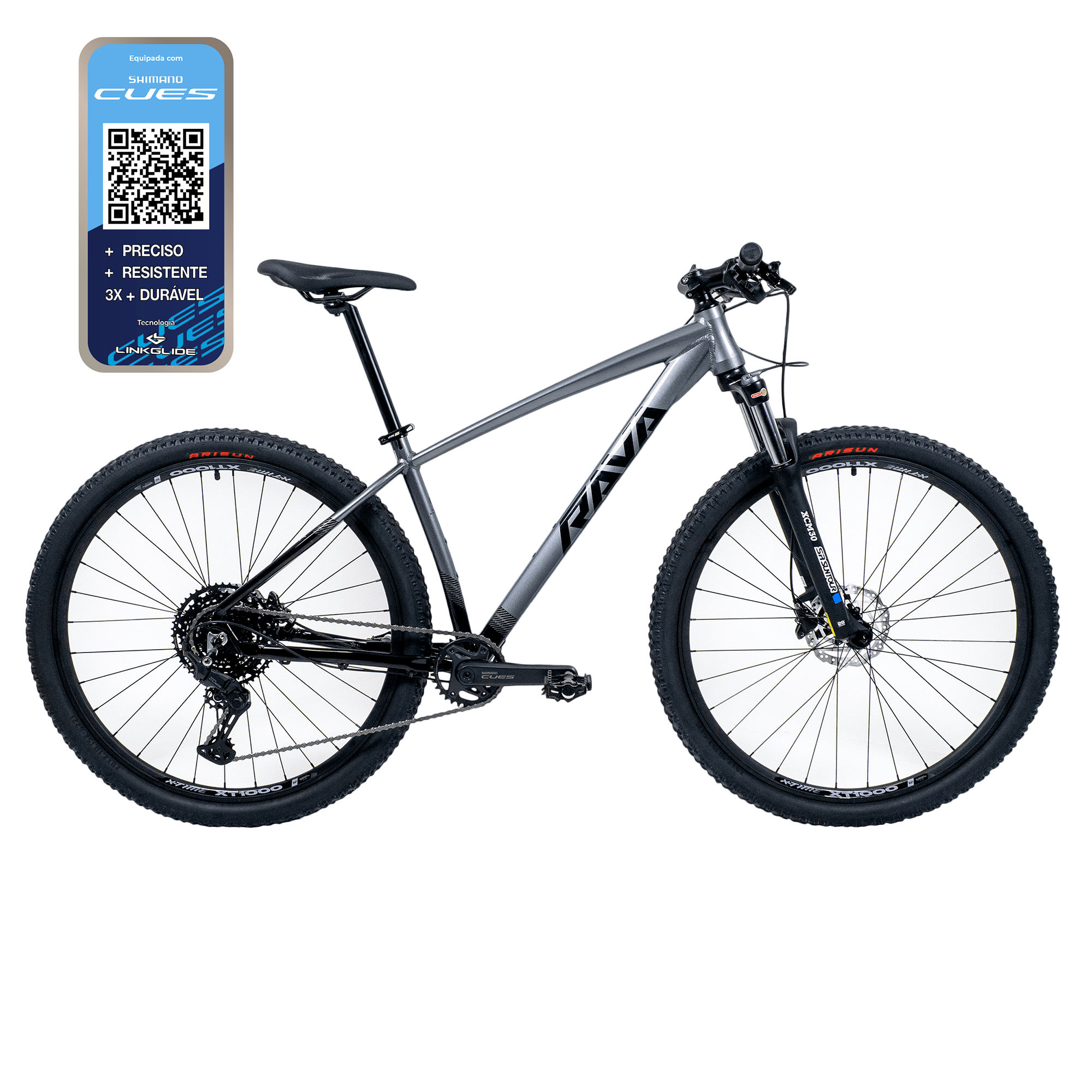 BICICLETA RAVA RAKAN 10V - Cinza/Preto, M
