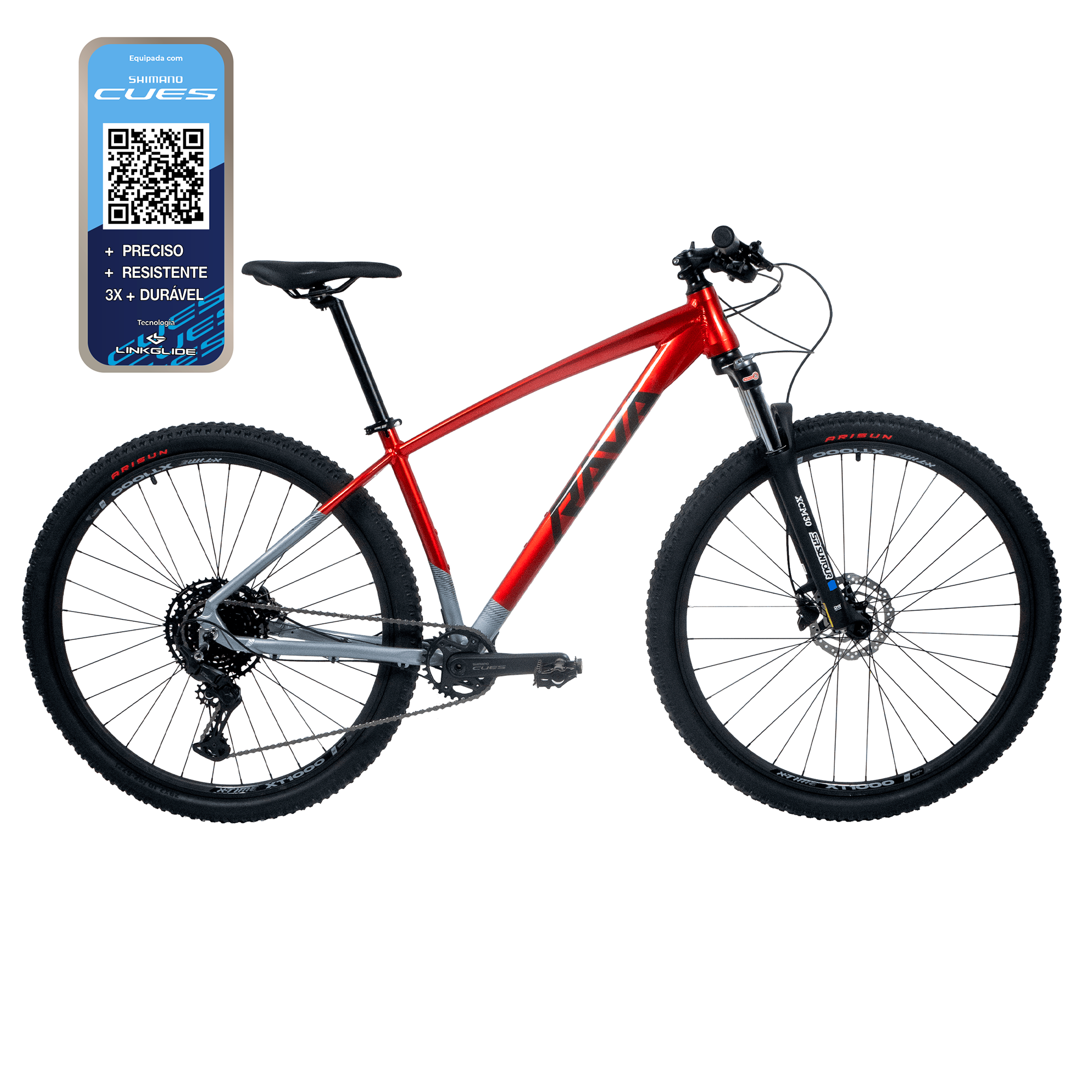 BICICLETA RAVA RAKAN 10V - Vermelho/Cinza, S